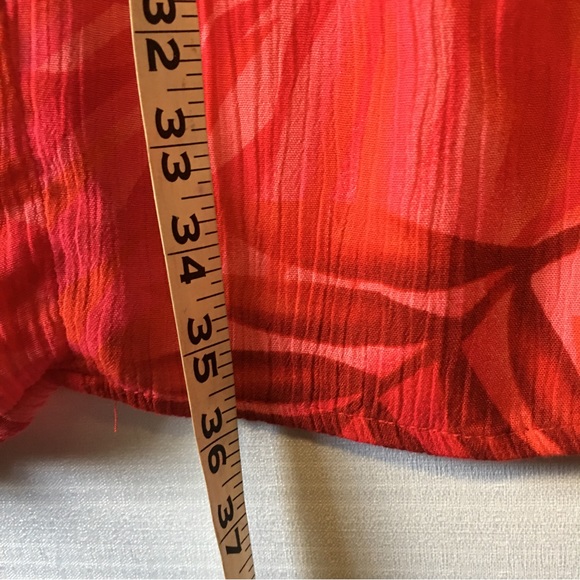 Vtg. Hibiscus Collection Hawaii Tropical palm leaves red sleeveless dress OS - Picture 9 of 11